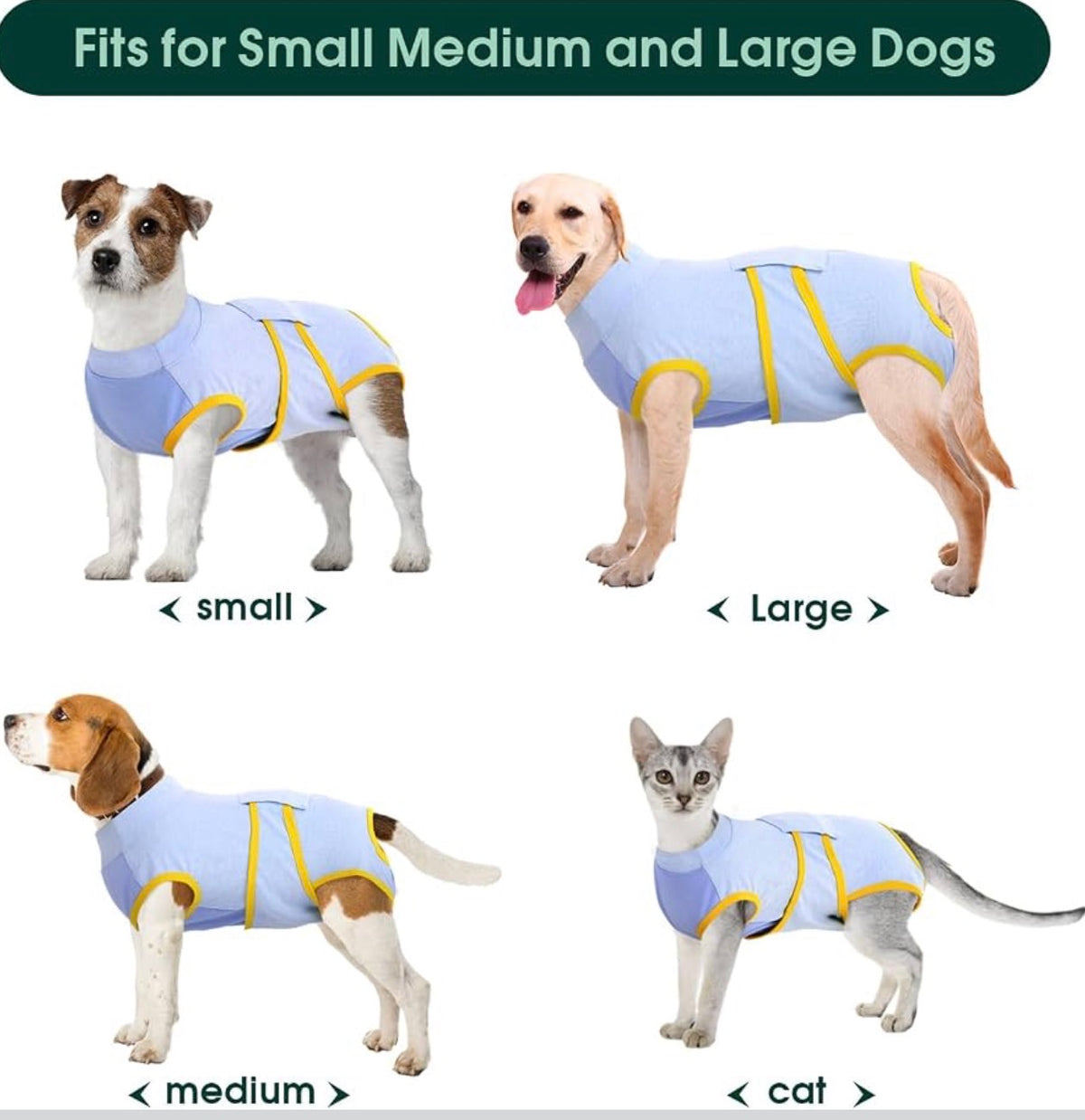 Kuoser Recovery Suit for Dogs Cats, Soft Dog Surgery Suit Female Male Spay
Professional Dog Onesie for Surgery, Substitute E-Collar & Cone, Prevent Licking Dog surgical suit Pet Neuter Suit