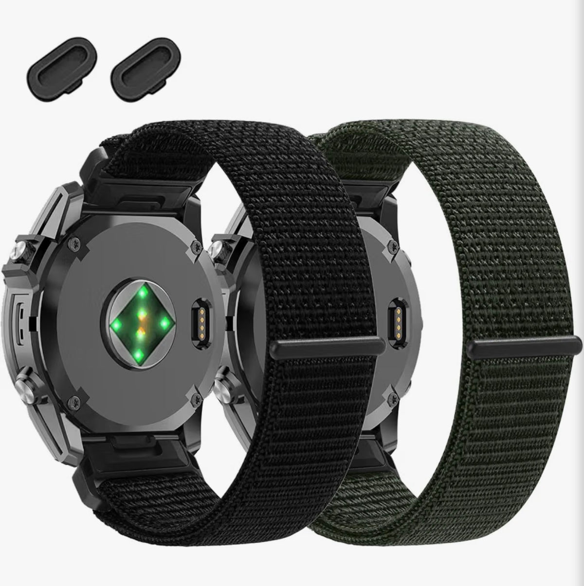 26mm Watchband Compatible with Garmin Fenix 8 pro/tactix 8 AMOLED-51mm/Fenix 7X/6X/5X/7X Pro/6X Pro/5X Plus/3 HR,Nylon Elastic Braided Strap For Descent Mk2i/3i/quatix 8 51mm/Enduro3, 2 Pack
