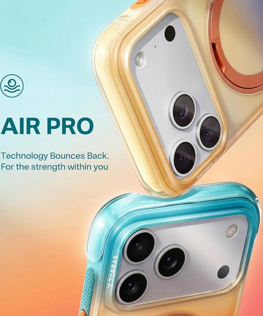 TORRAS O3 Air for iPhone 17 Pro Case, 360 Magnetic Stand, [Fit for MagSafe] Slim Case for iPhone 17 Pro, 6.3", Coastal Sunset, Fit for Magsafe, Military Drop Protection, Camera Control, Shockproof