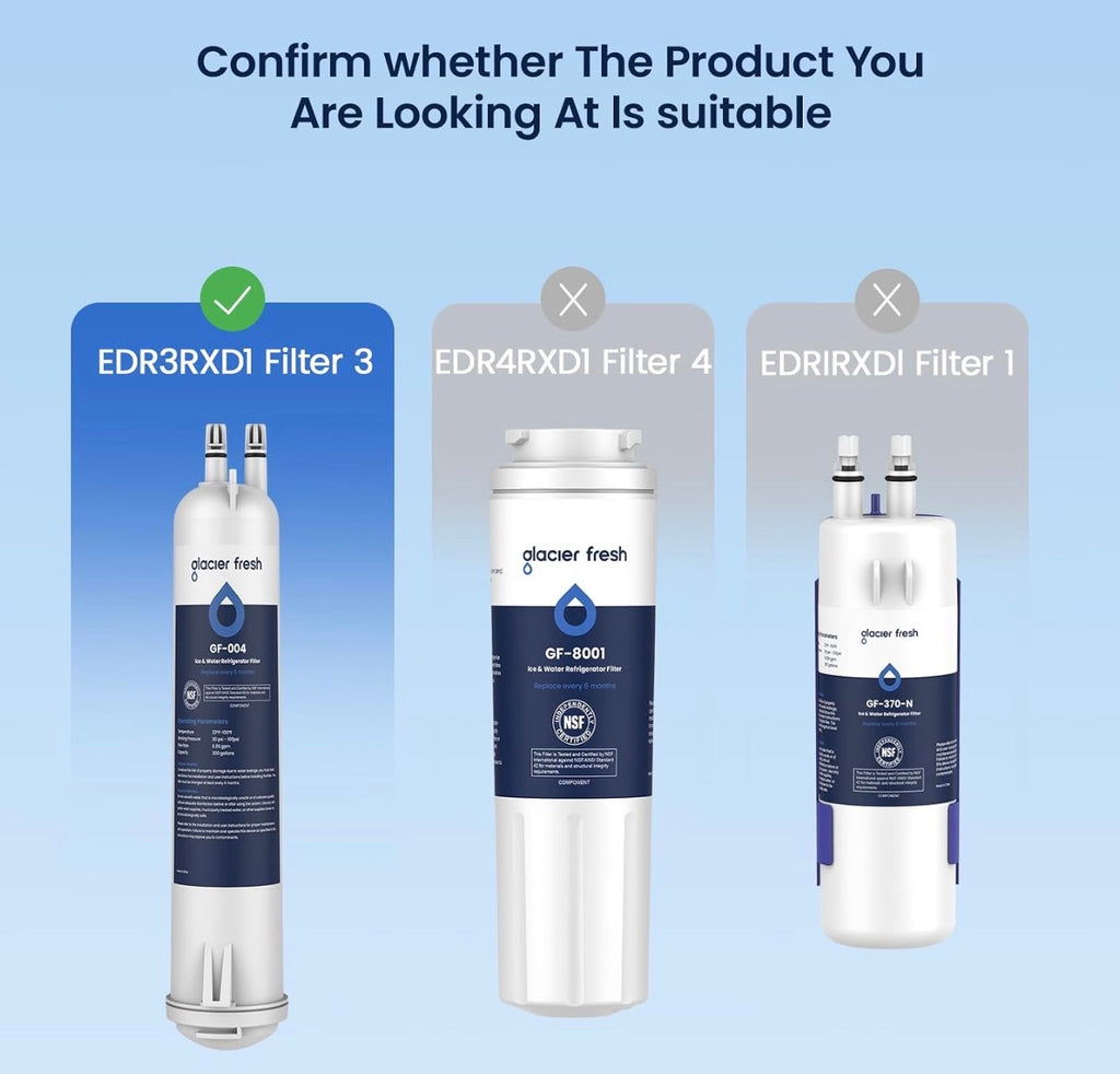 GLACIER FRESH - EDR3RXD1 Water Filter, Compatible With 4396841, 2 PACK