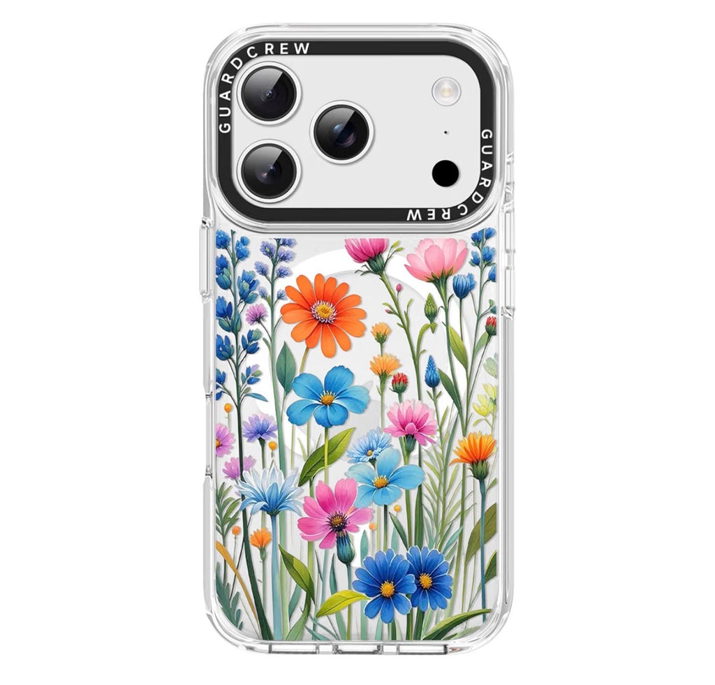 Magnetic Case for iPhone 17 Pro, [Butterfly with Wildflowers] Design for Women, [11FT Military-Grade Drop Tested] Compatible with Mag-Safe, Slim Shockproof Aesthetic Cover, 6.3"