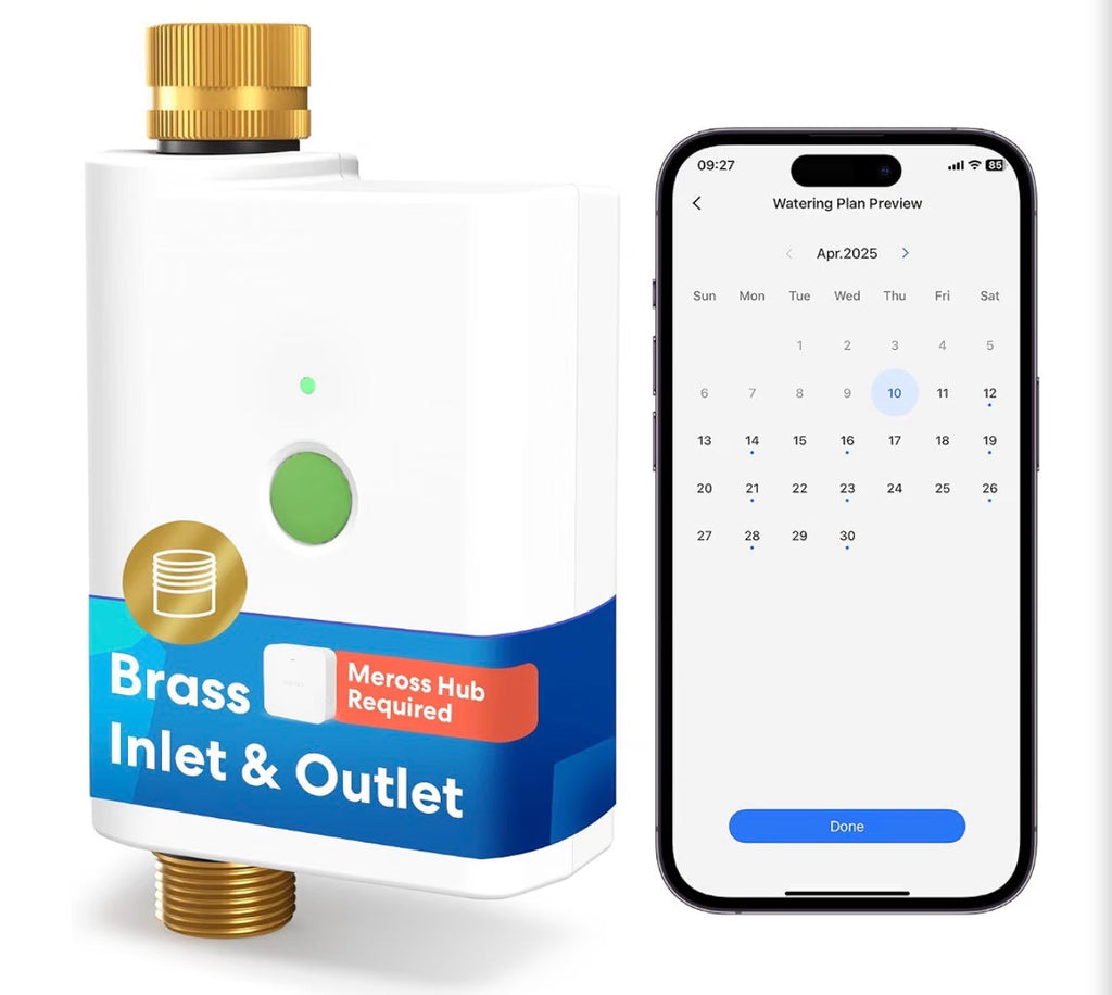 WiFi Water Timer for Garden Hose, Brass Inlet & Outet, Rain Skip, WiFi Sprinkler Timer for Lawn, Garden, Yard & Automatic Irrigation System, Work with Alexa & Google Assistant, Hub Required