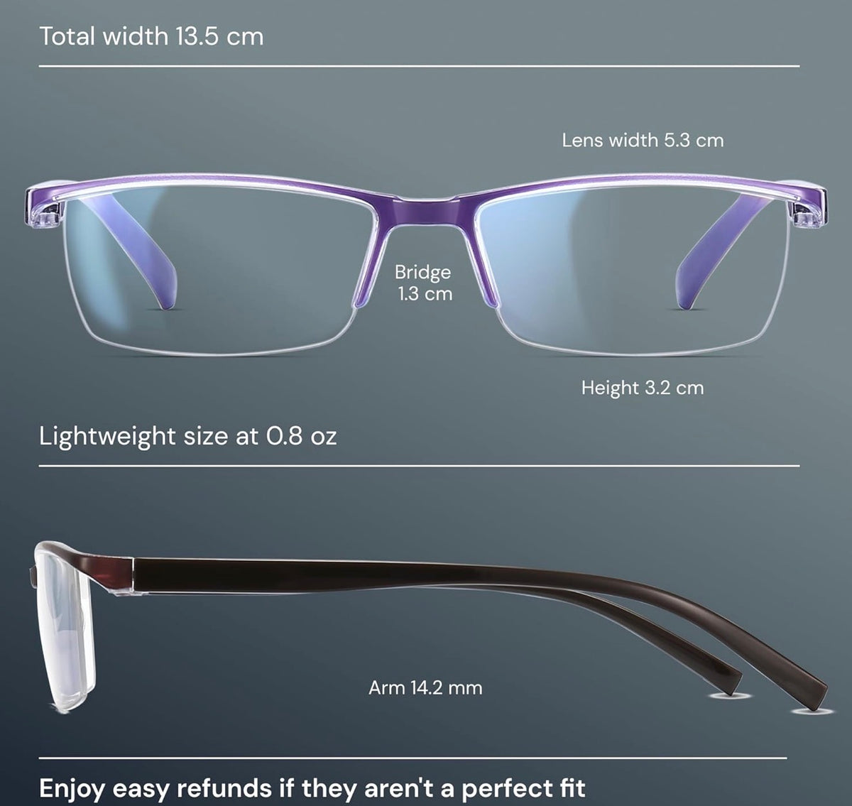 Gaoye Executive Style Reading Glasses Men - Durable Readers with Blue Light Filtering- Comfortable Fit with TR90 Frames - 6 Pack, 2.0x