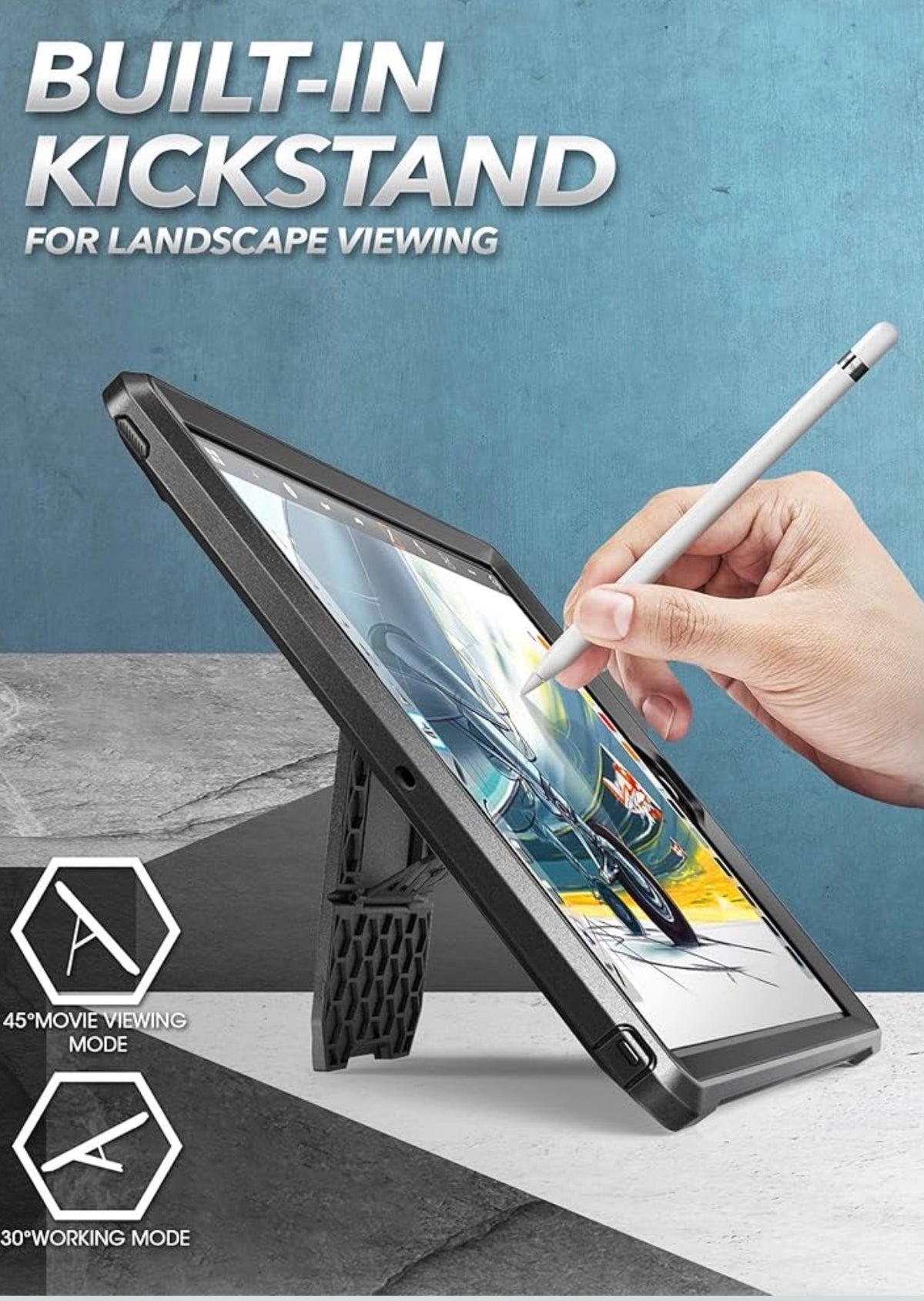 SUPCASE for iPad 9th/8th/7th Gen Case 10.2 inch 2021/2020/2019, Black
Built-in Screen Protector, Built-in Stand, Charge Port Cover, Military-Grade Drop Protection, Anti-Slip, Unicorn Beetle Pro