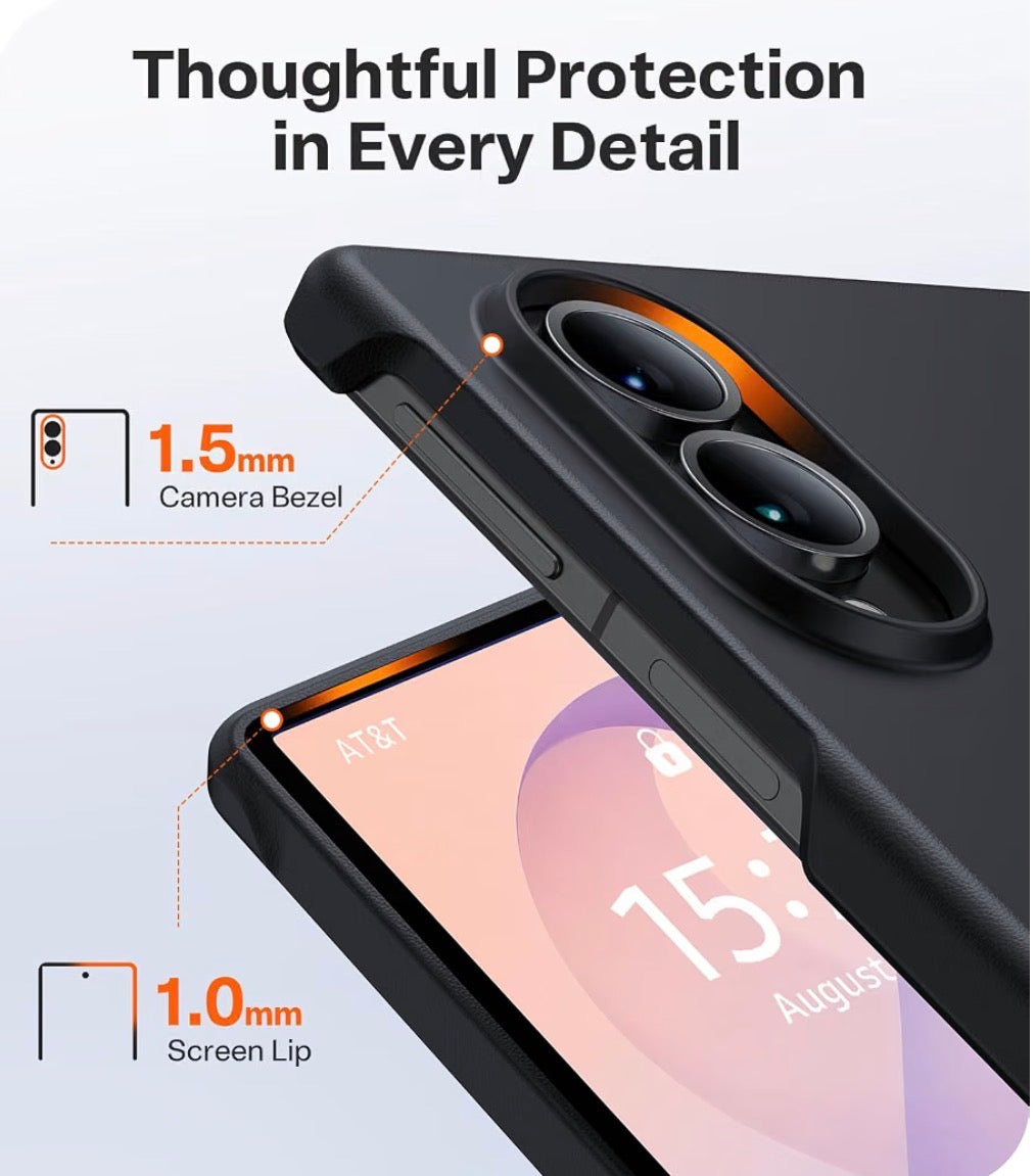 For Samsung Galaxy Z Fold 8 Case, Magnetic & Flush Stand, Black, Built-in Kickstand, Compatible with MagSafe, Mil-Grade Hinge Protection Case for Galaxy Z Fold 8 Wide, 2 Screen Protectors