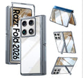 for Motorola Razr Fold Case 2026 Phone Case Built-in Screen Protector & Hinge Protection & Hidden Kickstand Razr Fold Case with Full Body Shockproof Protective Phone Case for Moto Razr Fold, Dark Silver Chrome
