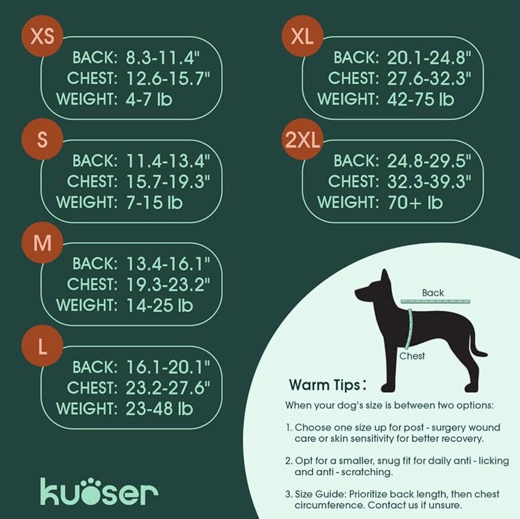 Kuoser Recovery Suit for Dogs Cats, Soft Dog Surgery Suit Female Male Spay
Professional Dog Onesie for Surgery, Substitute E-Collar & Cone, Prevent Licking Dog surgical suit Pet Neuter Suit