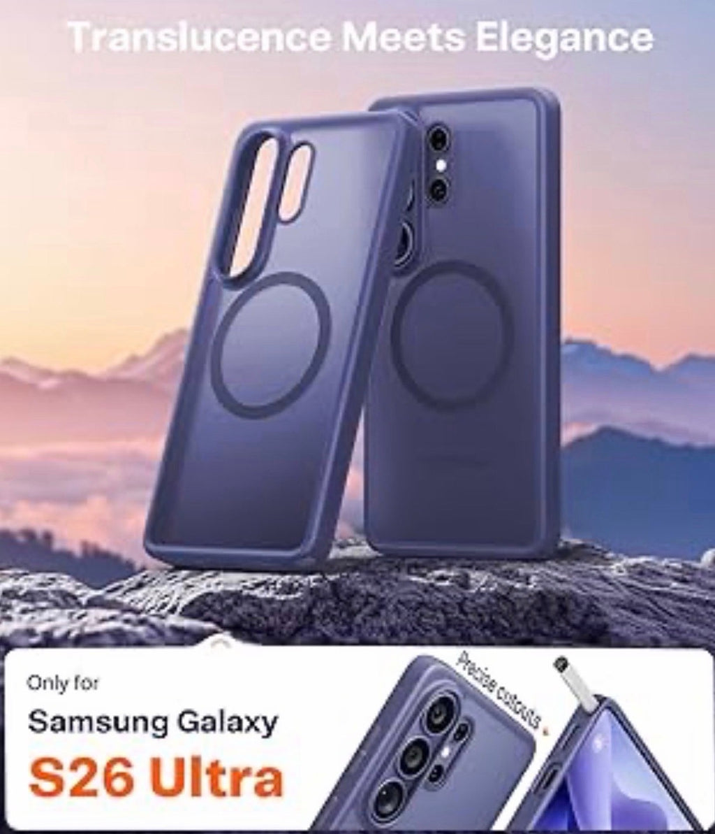 TORRAS - Magnetic for Samsung Galaxy S26 Ultra Case Military Grade Protection, Fit for MagSafe, 12FT Military Grade Protection Translucent Slim Case for Samsung S26 Ultra Case, Anti Fingerprint, Purple
