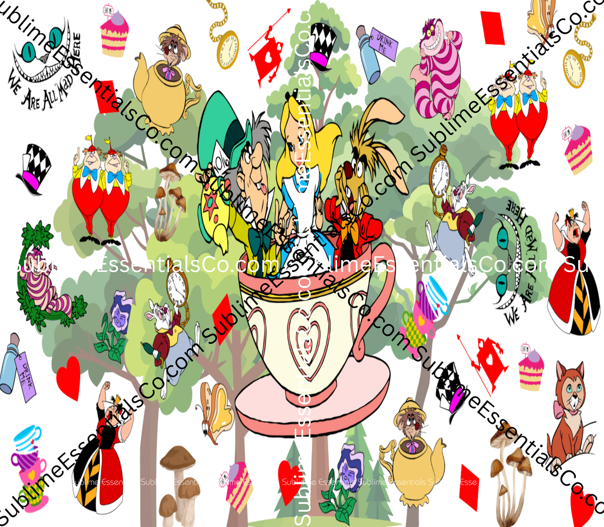 Alice in Wonderland "Wonderland Tea Cup" Digital Download - PNG & JPEG Format