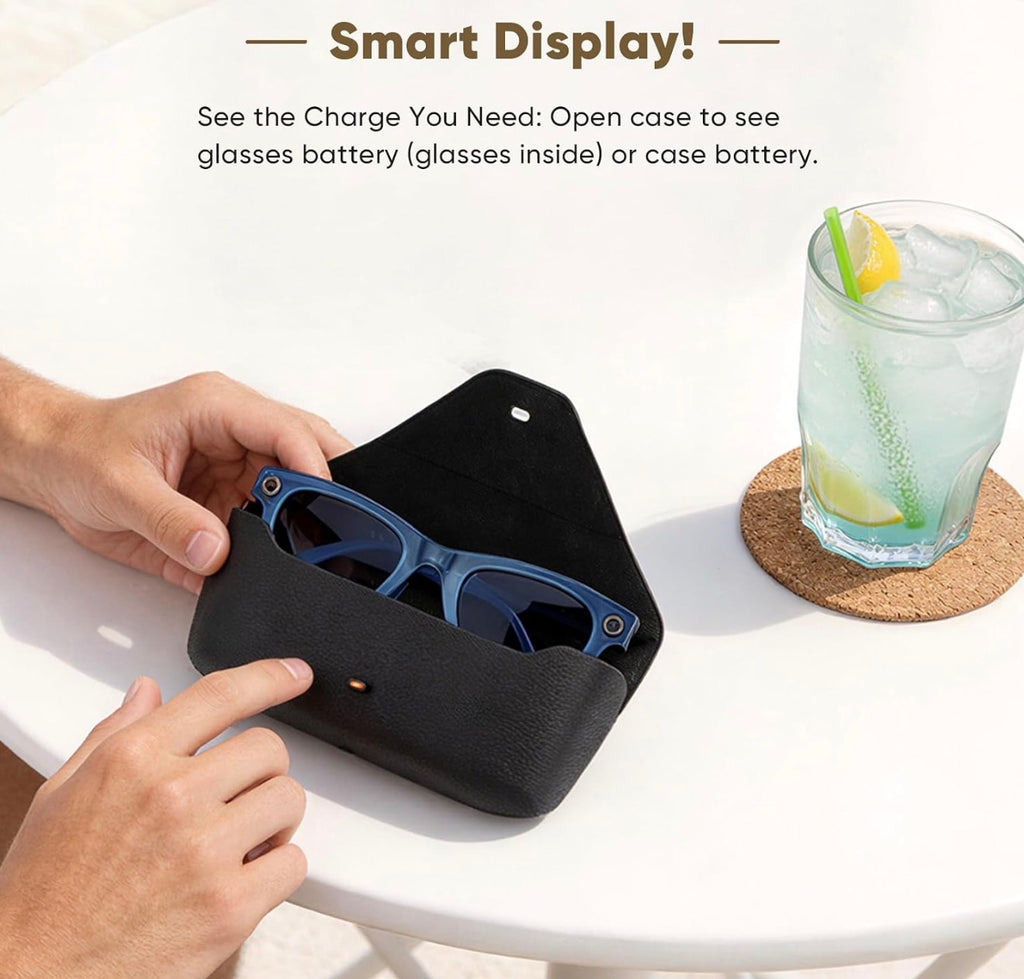 Charging Case for Ray-Ban Meta Wayfarer/Skyler/Headliner, Oakley Meta HSTN, Meta Blayzer/Scriber Replacement Charger, LED Indicator, Black