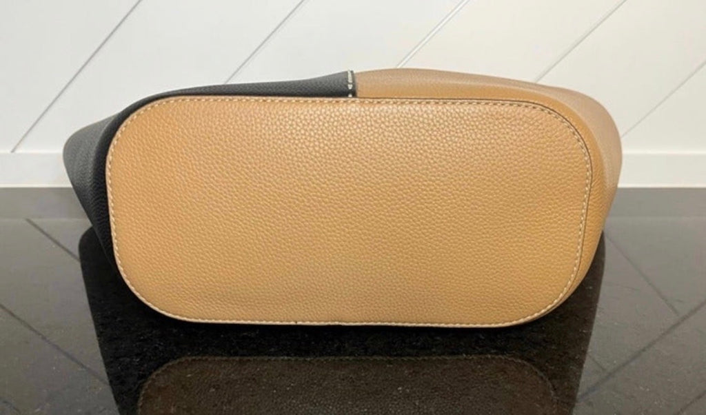 Tory Burch - McGraw Color Block Large Tote - Black and Tiramisu