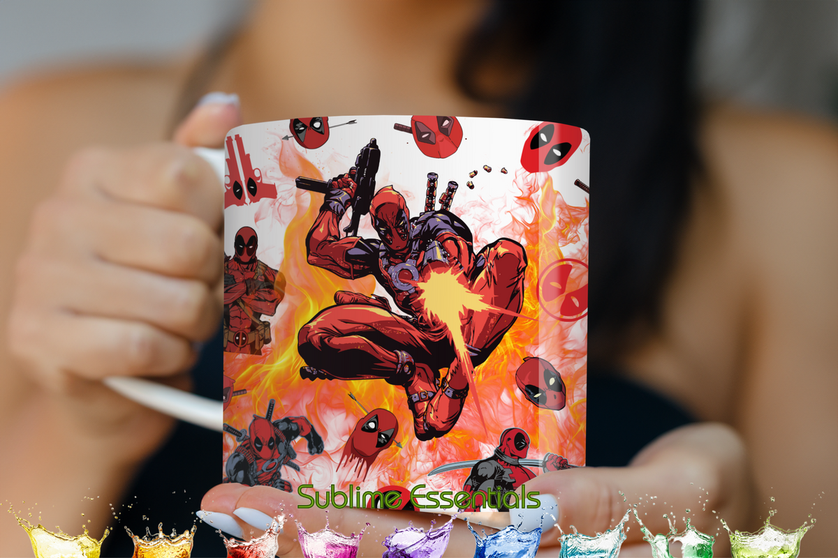 Deadpool "Superhero on Fire" Digital Download - PNG & JPEG Format