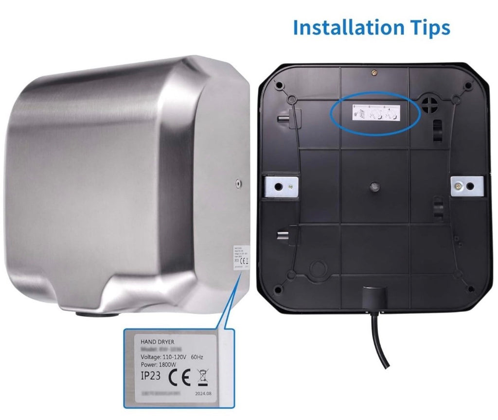 Goetland - Pack Of 2 - Commercial Hand Dryer 1800w Stainless Steel Automatic High