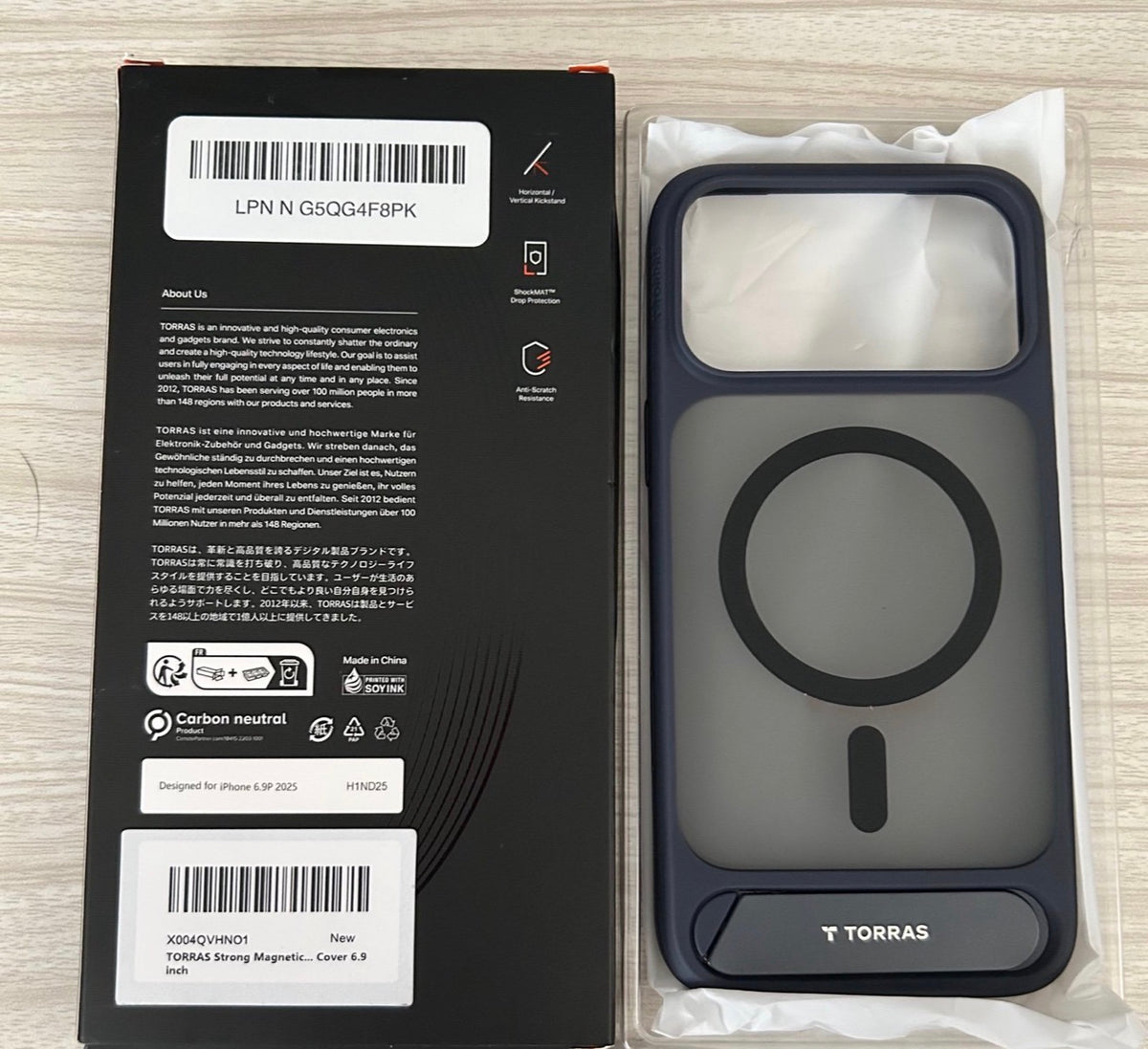 TORRAS Strong Magnetic Seamless Stand for iPhone 17 Pro Max Case Deep Blue
Fit for MagSafe, Military Grade Drop Protection, Invisible Adjustable Kickstand, Camera Control Button, Translucent Matte