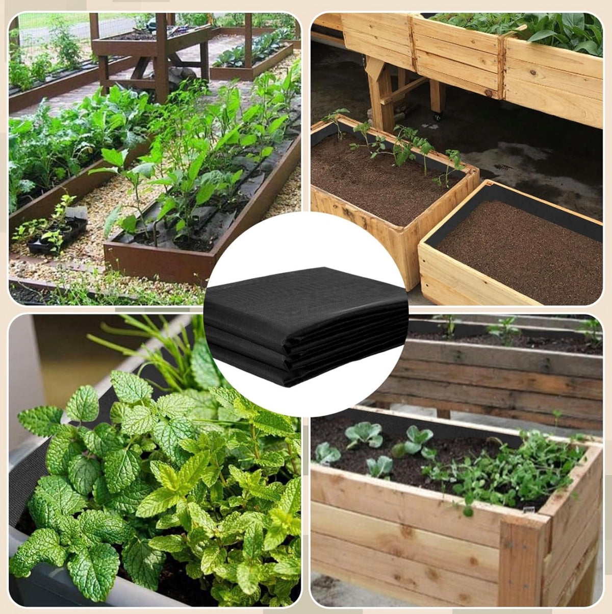63” x 83” inch Raised Garden Bed Liner, Non Woven Fabric Liner for Large Veg Trough, Keeps Soil Contained and Water Drained