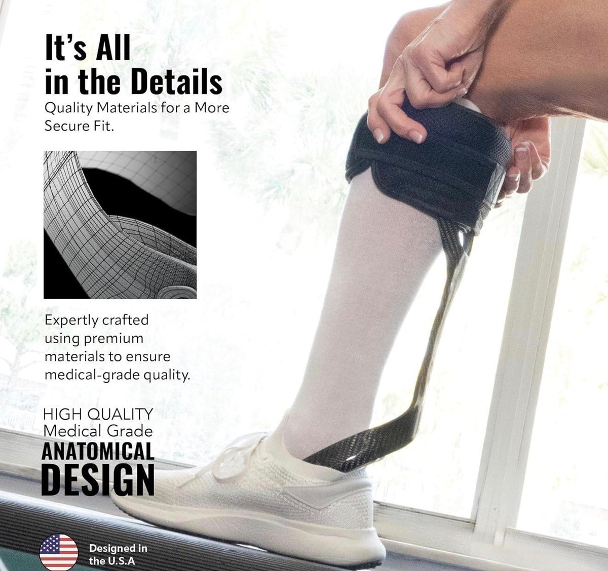 Carbon Fiber AFO Foot Drop Brace, Universal, Right Foot
Structured AFO Design, Drop Foot Support, Walking Instability Aid, injury support - FOR RIGHT FOOT ONLY