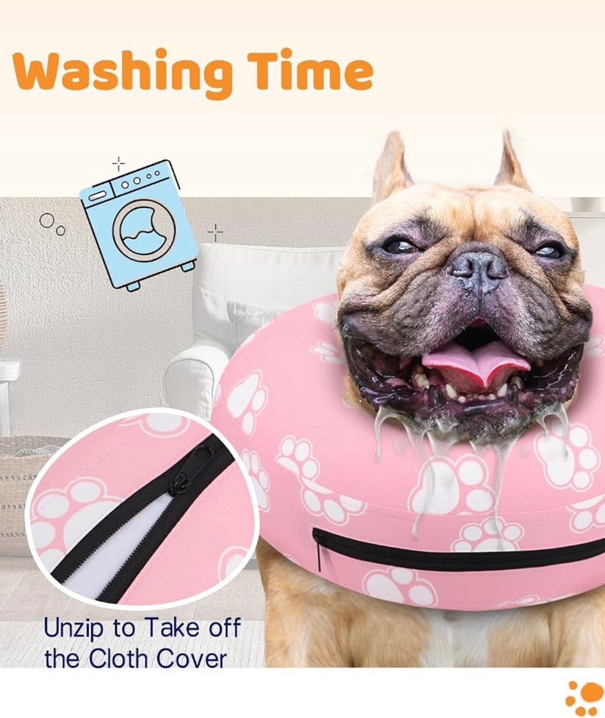 Supet Inflatable Dog Cone Collar for Medium Dogs, Soft Cone Collar for Dogs Cats, ECollar Doggie Neck Donut Dog Cone Alternative After Surgery