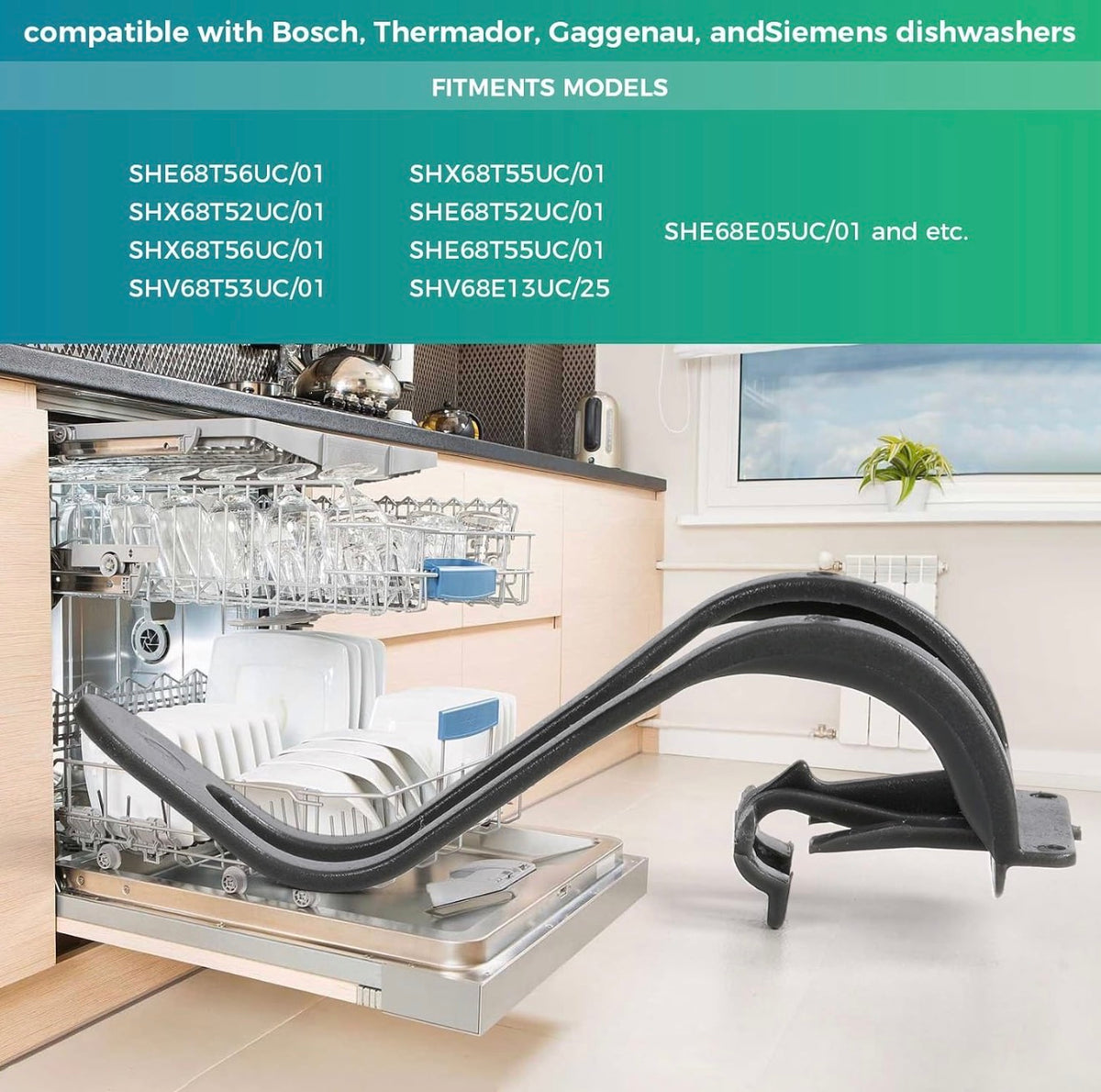 Dishwasher Dishrack No-Flip Clip 10001629 Compatible with Bosch Dishwashers, Replacement for 00613052 1560080 613052, Prevents Rack Tipping – 3 Pack