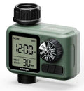 Garden Hose Sprinkler Timer 1 or 2 Outlet Programmable Controller Self-cleaning valve, rain delay, auto-off, IPX5 waterproof, large LCD, 15-day scheduling, and tool-free installation