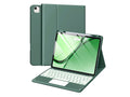 Harvopu for iPad Air 13 Inch (M4/M3/M2) & Pro 12.9 Case with Keyboard Multi-Touch Trackpad, 7 Colors Backlit, Detachable Keyboard Cover for iPad Air 13/ Pro 12.9 6th 5th 4th 3rd Gen, Pine Green