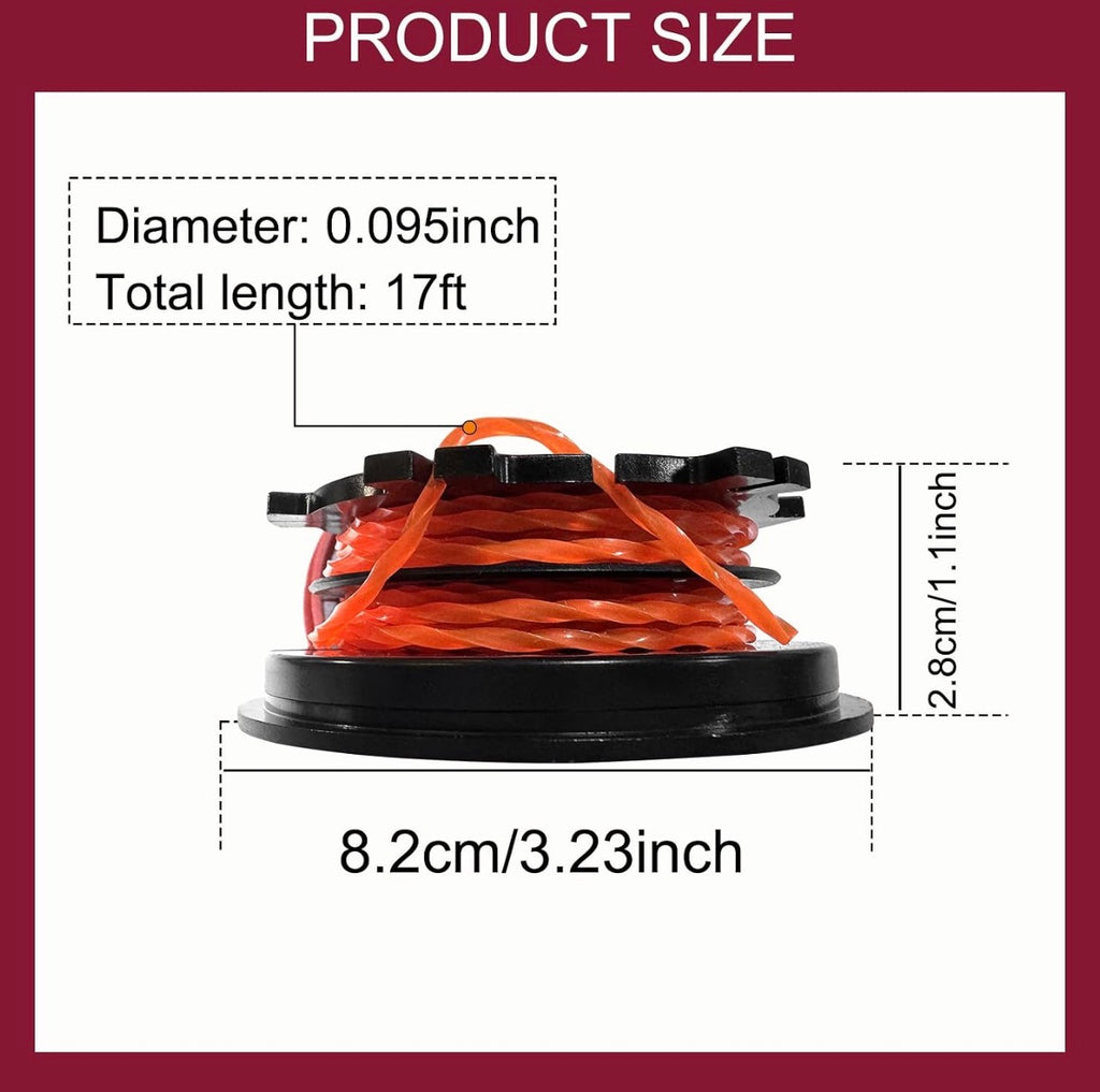 4 Pack, Replacement Spool for Troy-Bilt TB22 TB25CB TB25SB TB252S String Trimmer Replacement String for Troy-Bilt TB22 TB25 Series Gas String Trimmer for Hyper Tough H2510 H2520 for Craftsman WS2200 WC2200