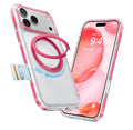 TORRAS for iPhone 17 Pro Case, 360 Magnetic Stand, Crystal Clear Pink 6.3"
[Fit for MagSafe] [360° Rotating Kickstand]4X Mil-Grade Shockproof, Camera Button, Slim Transparent Cover, O3 Fitness Series