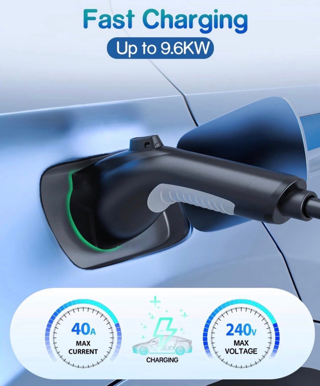 J1772 EV Charger Extension Cable, 40A 21 FT Level 1/2 Extension Cord, 21 FT Extension Cable for 110V-240V SAE J1772 Chargers, IP66 Weather Resistant, Compatible with EVs/PHEVs,Storage Bag Included