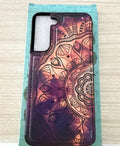 Wallet Phone Case for Samsung Galaxy S22+ Plus - Mandala Purple/Black/Beige/Orange