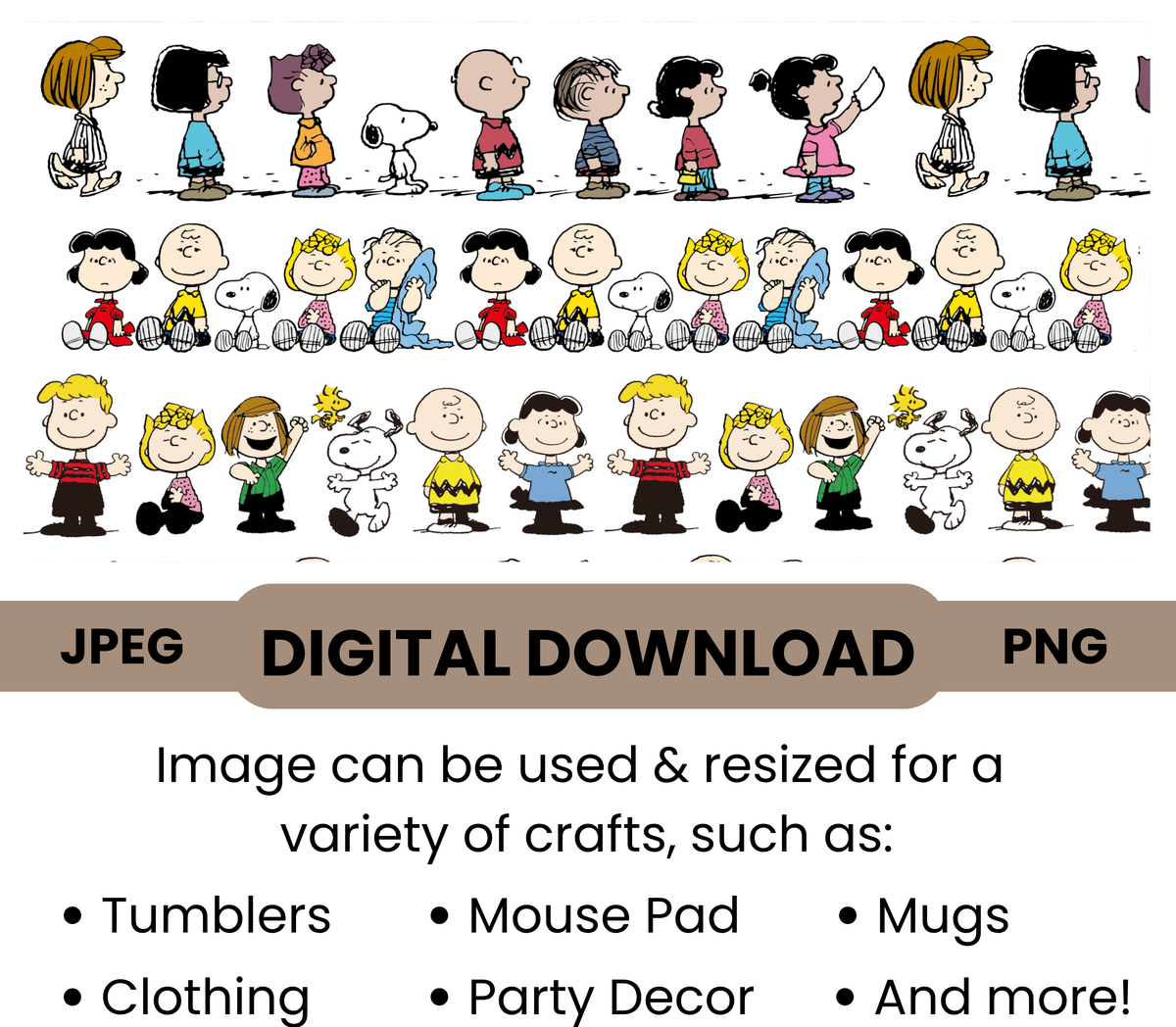 Charlie Brown, Snoopy & Friends "March" Digital Download - PNG & JPEG Format