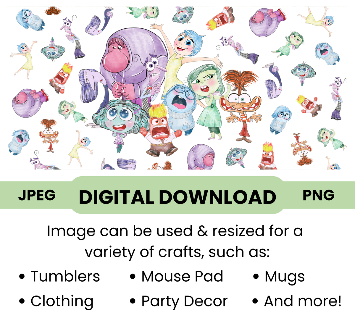Inside Out "Vintage Feelings" Digital Download - PNG & JPEG Format