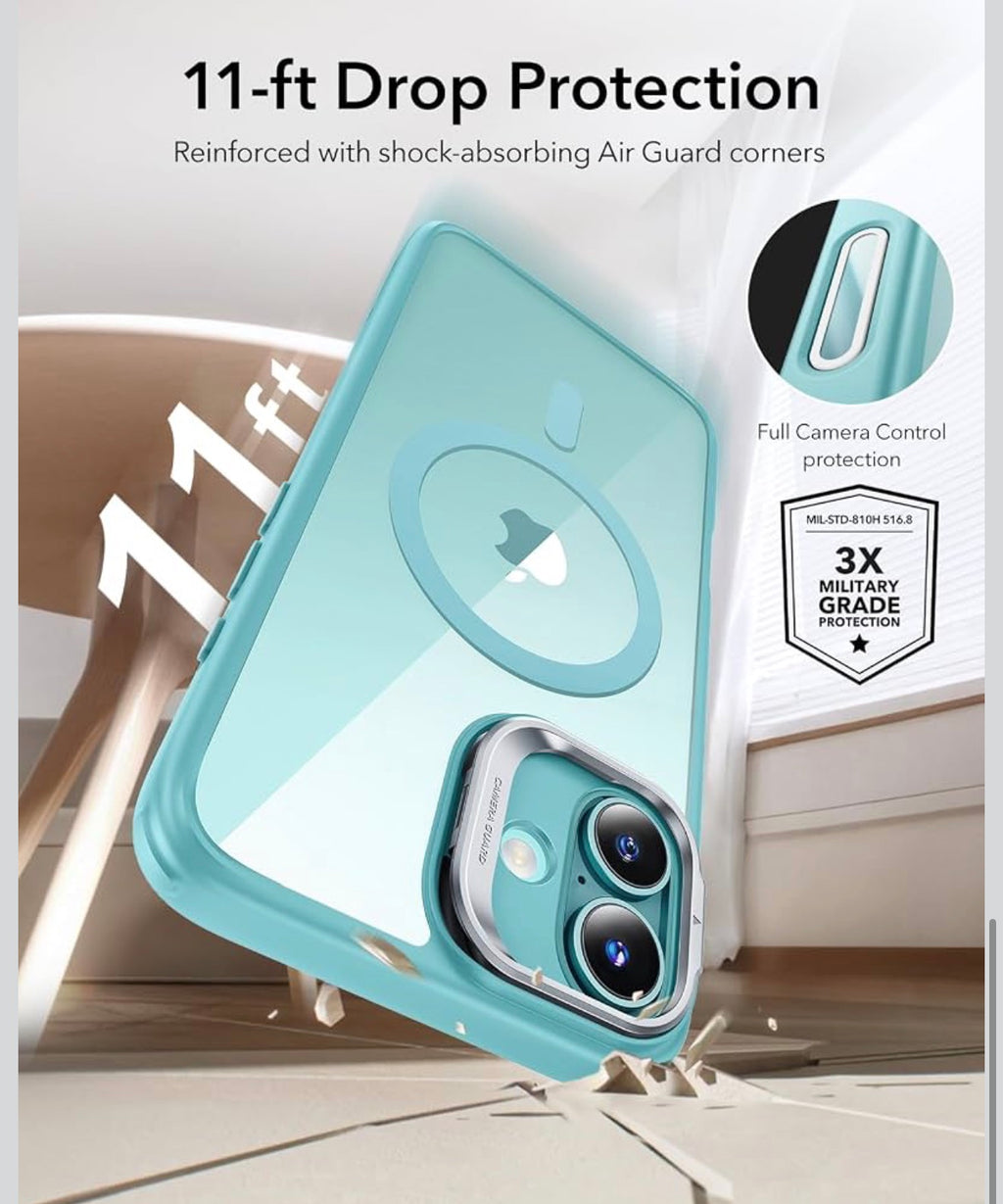ESR - Magsafe Phone Case for iPhone 16+ Plus - Clear w/Green/Blue