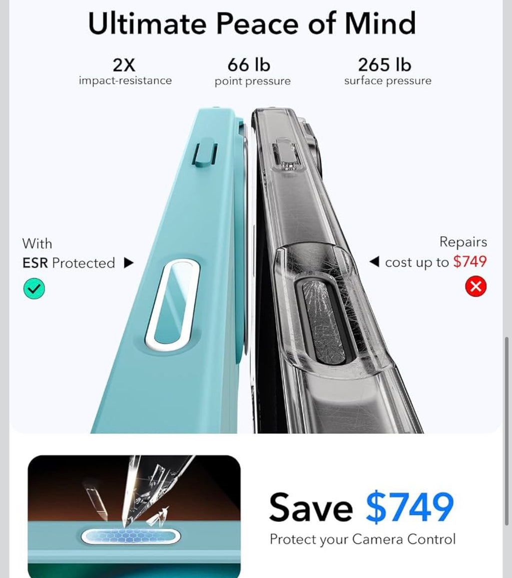 ESR - Magsafe Phone Case for iPhone 16+ Plus - Clear w/Green/Blue