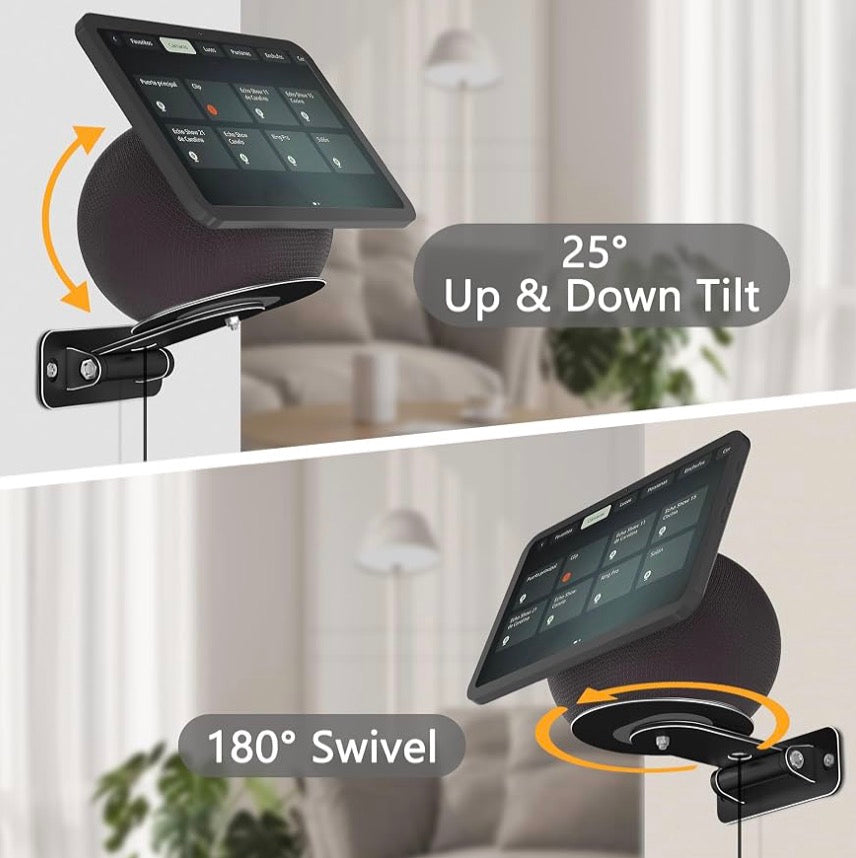 Magnetic Wall Mount Shelf Compatible with Echo Show 8 & Echo Show 11 - Black