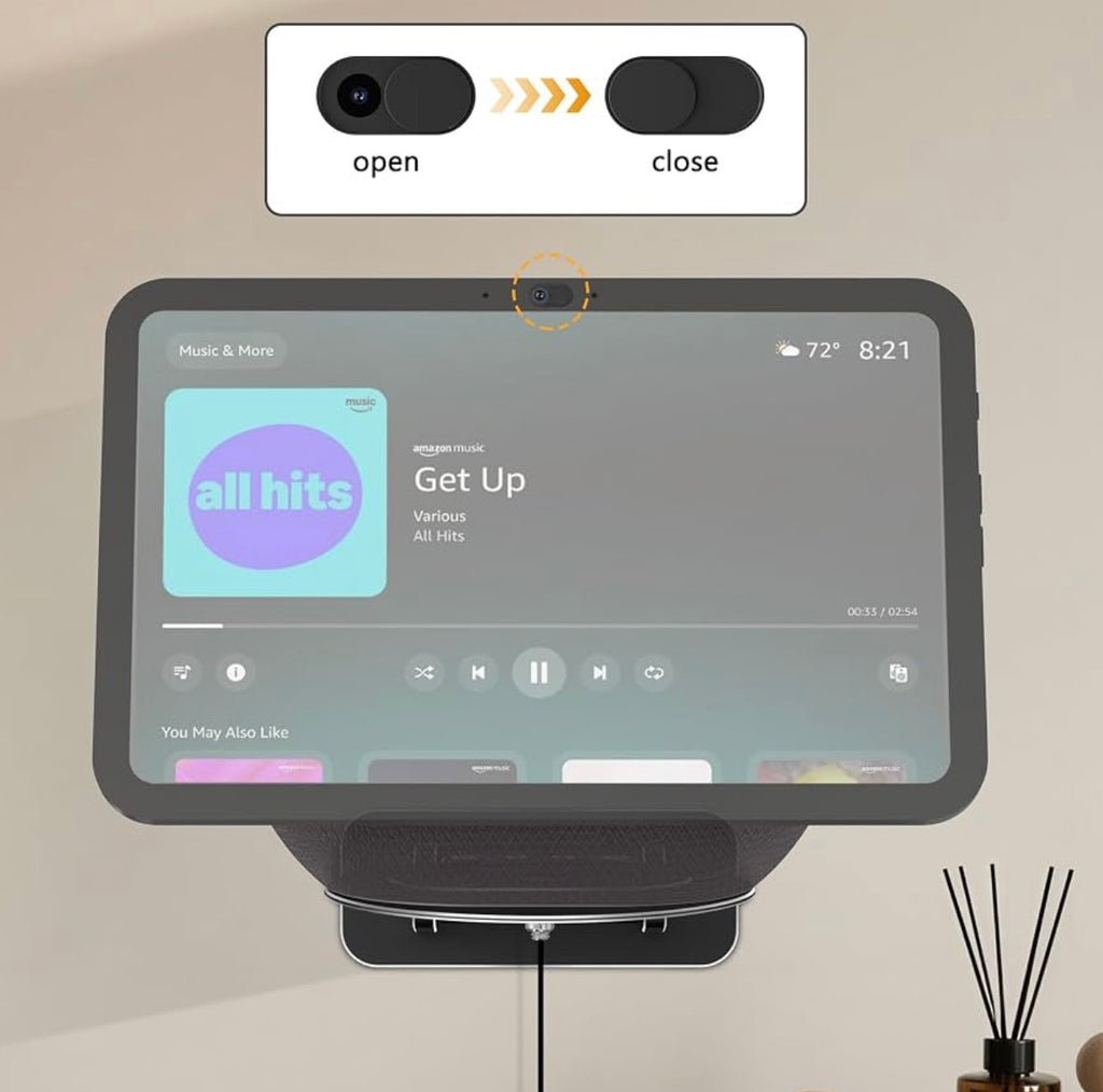 Magnetic Wall Mount Shelf Compatible with Echo Show 8 & Echo Show 11 - Black