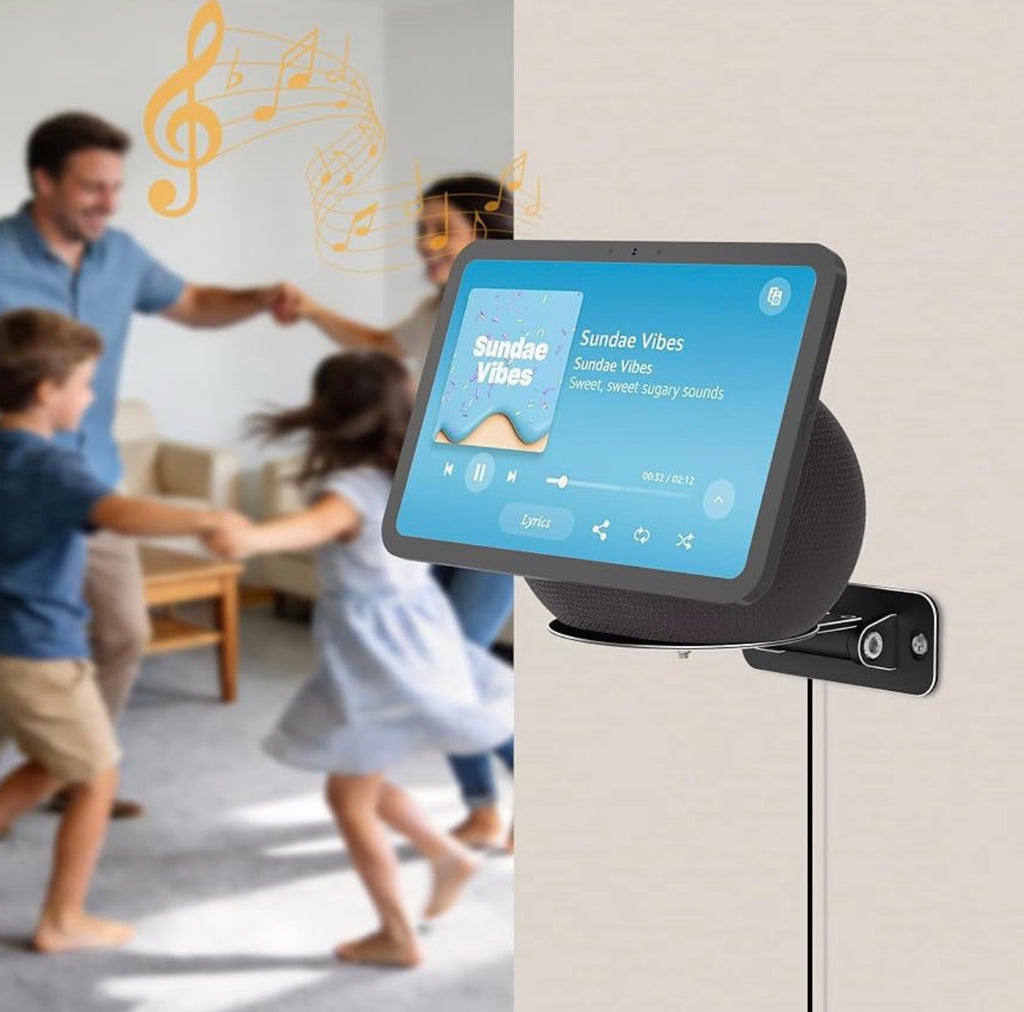 Magnetic Wall Mount Shelf Compatible with Echo Show 8 & Echo Show 11 - Black