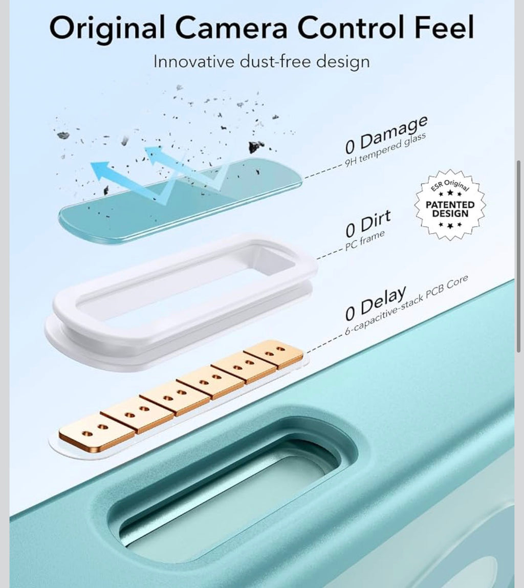 ESR - Magsafe Phone Case for iPhone 16+ Plus - Clear w/Green/Blue