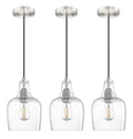 Pack of 3 - Indoor Pendant Lights with Clear Glass - Brushed Nickel *See Details