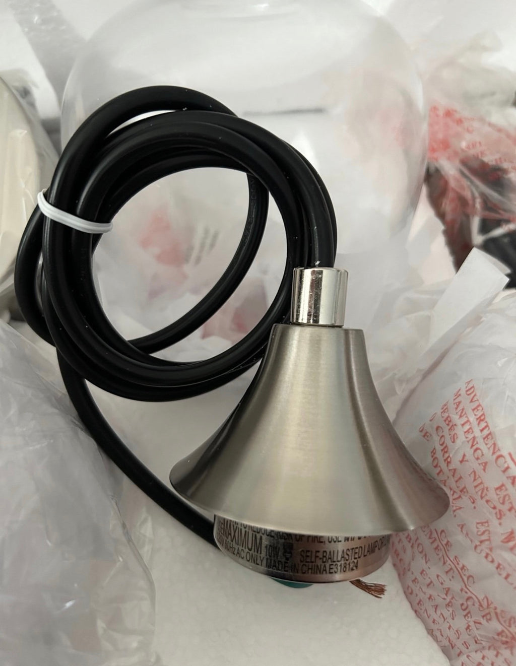 Pack of 3 - Indoor Pendant Lights with Clear Glass - Brushed Nickel *See Details