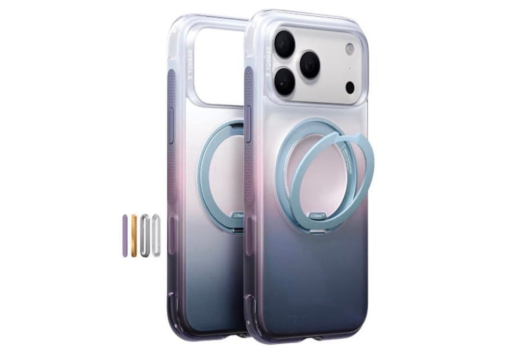 TORRAS - O3 Air Gradient for iPhone 17 Pro Case, 360 Magnetic Stand, Purple
Fit for Magsafe, Military Drop Protection, Camera Control, Shockproof phone case for iPhone 17 Pro 6.3'', Dusk Haze Purple